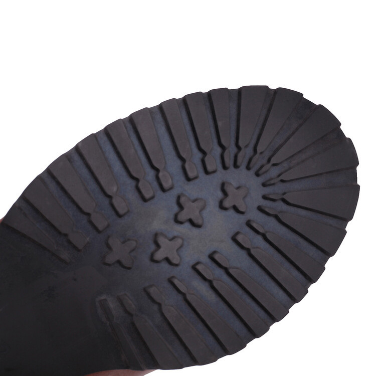Square buckle belt buckle round toe chunky low heel women's boots Simple retro knight boots_voghion.com