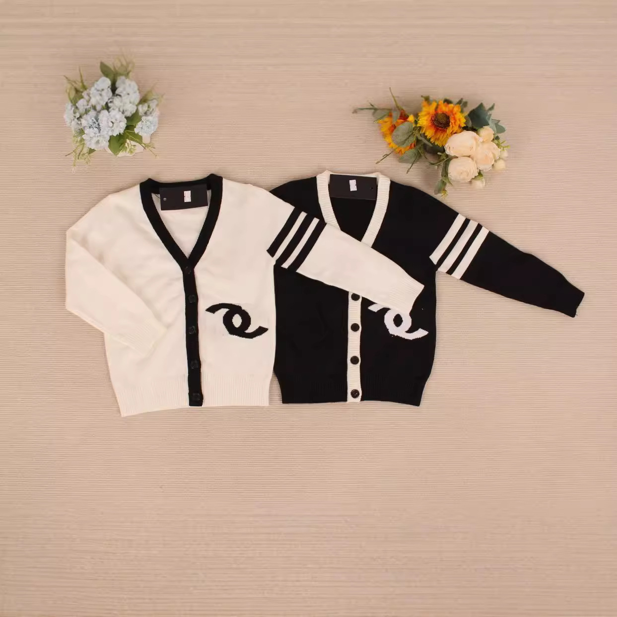 2024 Autumn/Winter Knitted Cardigan Children's Sweater Boys Girls Wool Sweater Letter Cashmere Children's Knitwear Pullover Sweater
