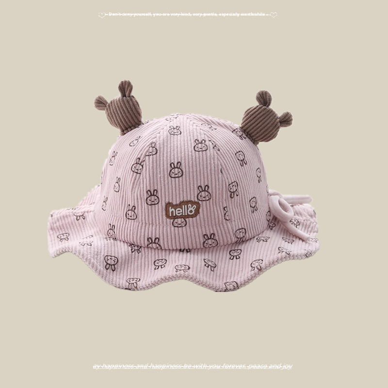 Sombrero para bebés sombrero pescador para bebés otoño y invierno para hombres y mujeres sombrero lindo conejo primavera y otoño sombrero para bebés