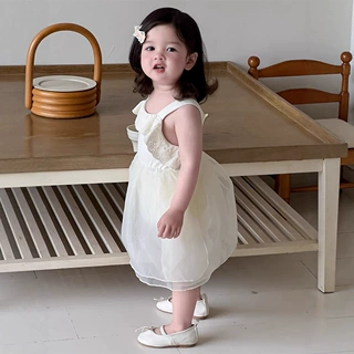 女童夏季背带连衣裙薄款韩版童装2026新款宝宝网纱裙子女孩公主裙