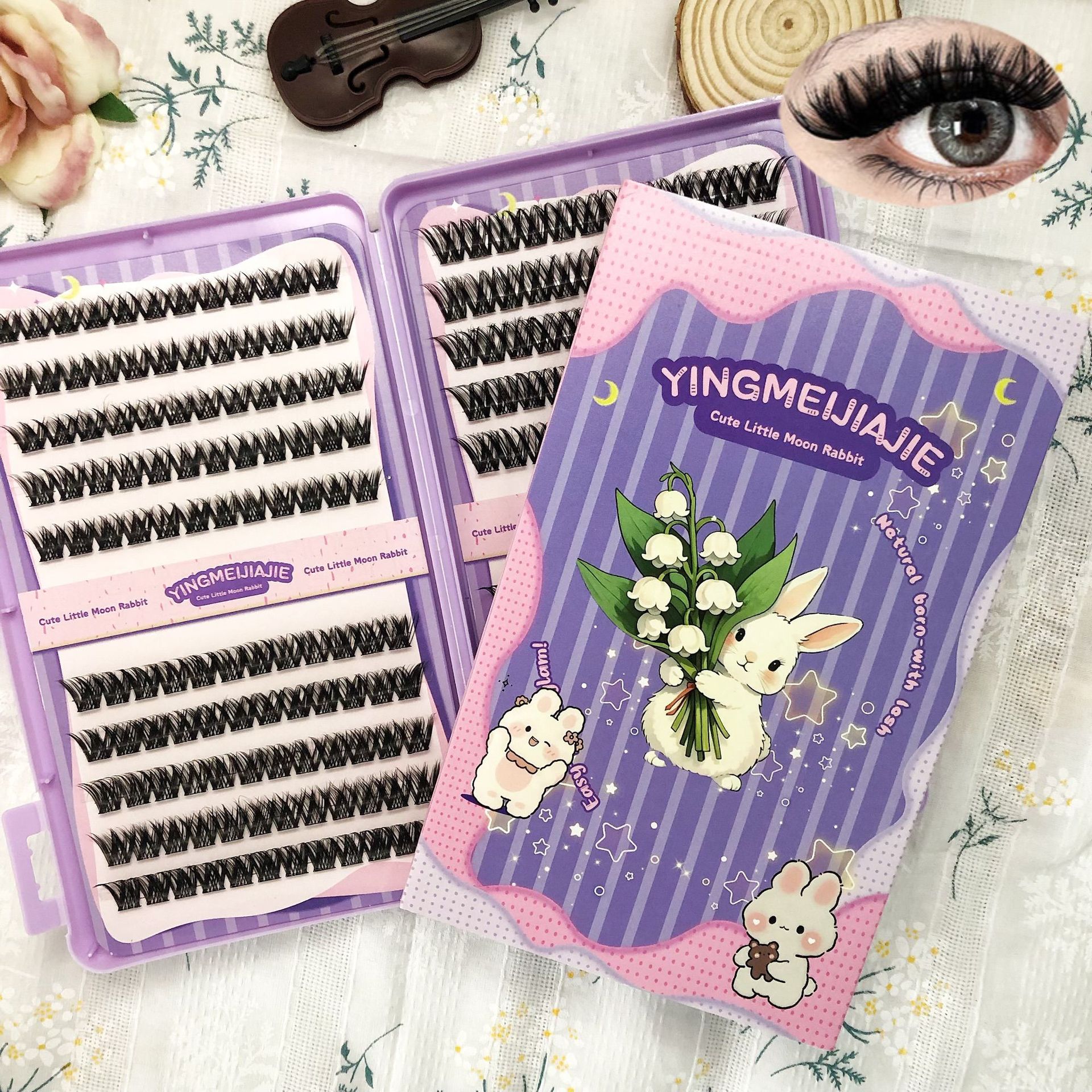 20 filas de paquete de caja de regalo de pestañas falsas transfronterizas, pestañas falsas densas, pestañas falsas sin pegamento.