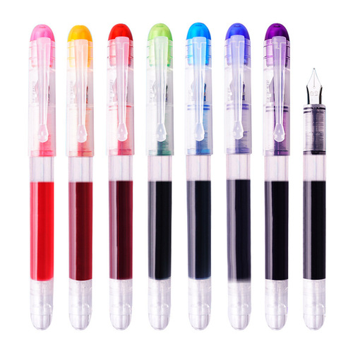 Baixue fountain pen, no need to change the bag, straight liquid pen for students to practice calligraphy, hook line, student writing pen, large capacity, affordable package