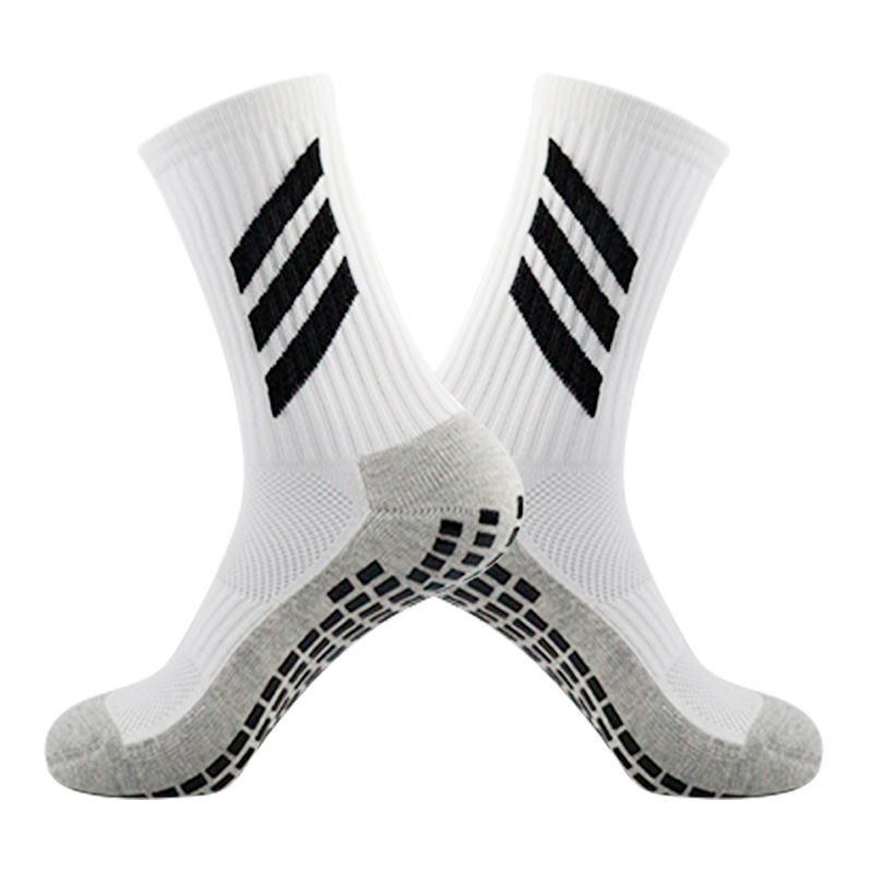 Cross-Border Football Socks for Men and Women, Anti-Slip Sports Cycling Socks, Thickened Towel Bottom Mid-Calf Socks, Training Floor Socks