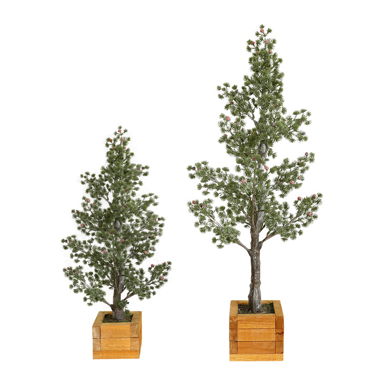 Amazon nueva simulación ciprés árbol de Navidad fondo de madera decoraciones navideñas decoraciones de ventana al por mayor