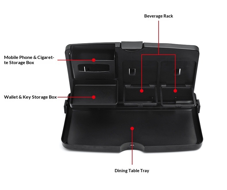 Cross-Border Exclusive Supply of Car-Mounted Small Tables for Rear Seats, Multifunctional Car Dining Table, Foldable Storage Dining Table, Computer Table for Car