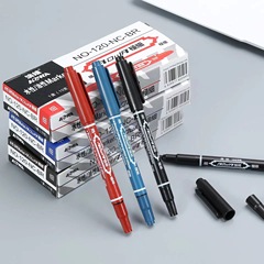 Small double-ended marker oil-based quick-drying marking pen art special marker pen fine black water-based hook line pen wholesale