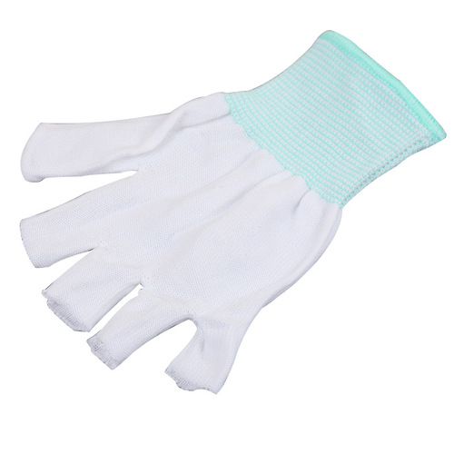Thin-fingered two-finger picking tea fishing protective gloves half-finger packing sorting three-finger nylon sunscreen three fingers