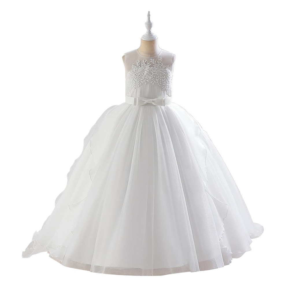 Comercio exterior Amazon ropa para niños niñas pettiskirt niños princesa vestido de piano rendimiento flor niña vestido de novia vestido de Trailing