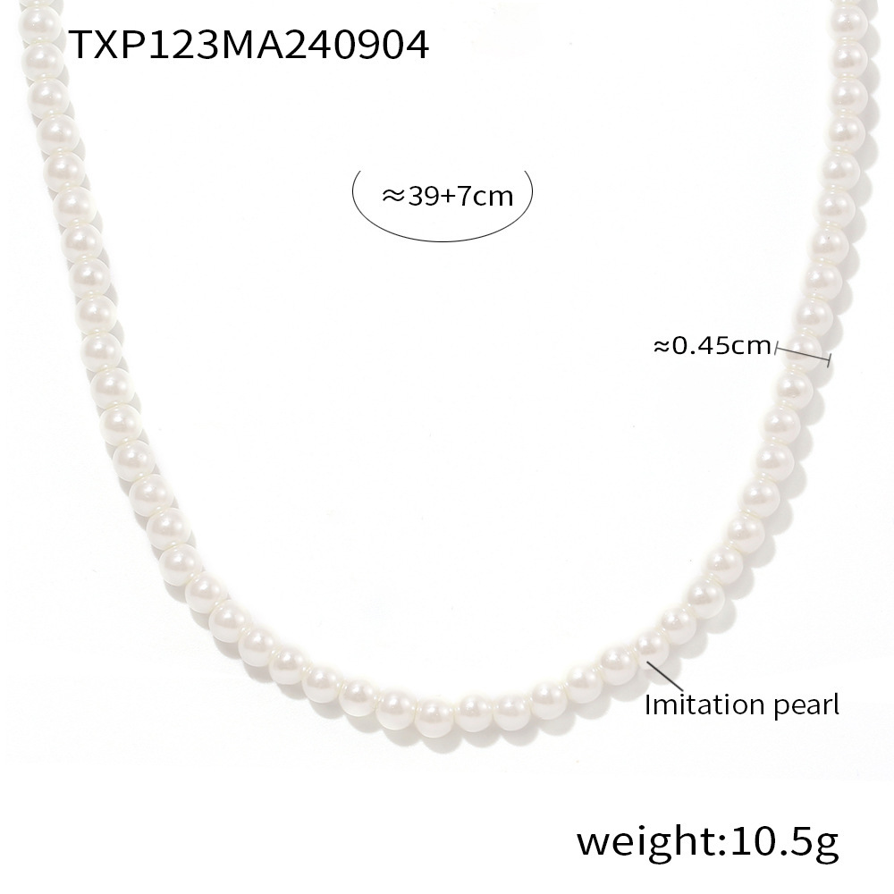 Hot Selling Bow Necklace Earrings Vintage Sweet Princess Stacked Bead Collarbone Chain Set_voghion.com