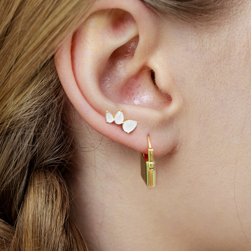 Fashion Lock Sterling Silver Earrings 1 Piece