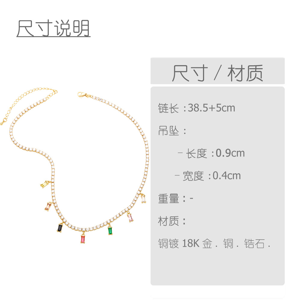 Fashion Copper Geometric Pattern Necklace Zircon Copper Necklaces