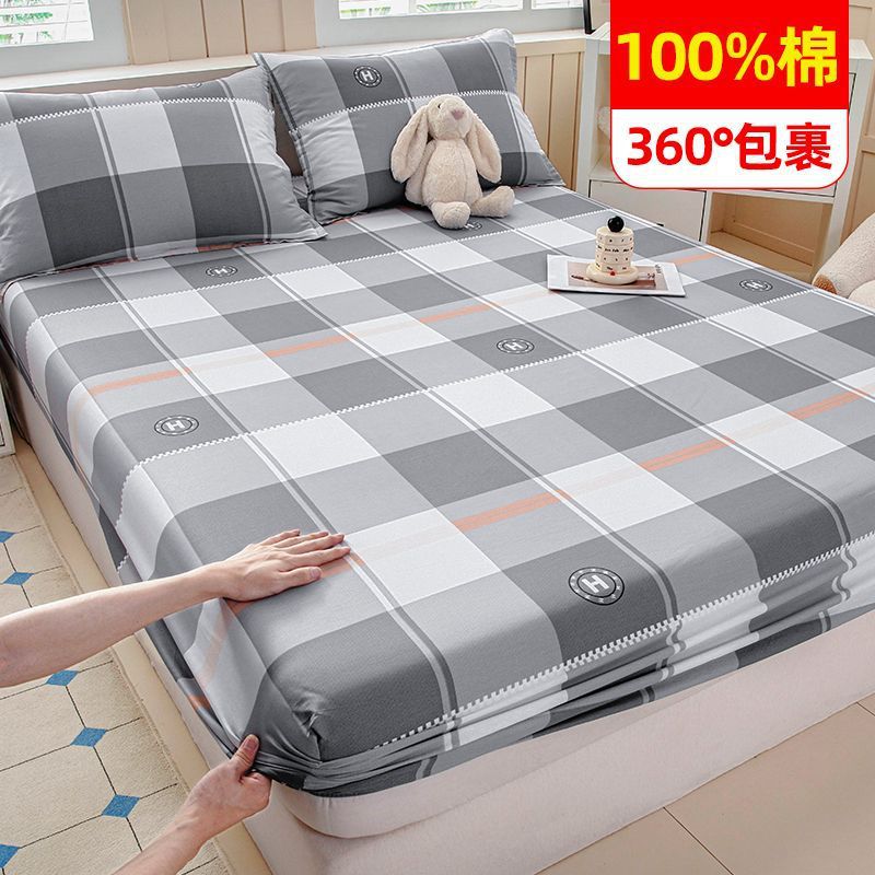 100% algodón cama de cama de algodón una sola pieza cubierta de cama casera todo incluido colchón antideslizante cubierta de cama nuevo tipo