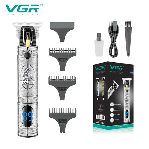 VGR228 oil head electric clipper digital display electric hair clipper gold and silver cross-border engraving hair salon T0 electric clipper