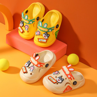 Children's Slippers Summer New Soft Sole Hole Shoes Indoor and Outdoor Non-slip Toe Shoes Cartoon Slippers for Boys and Girls