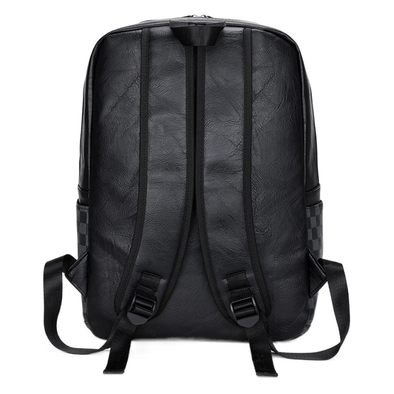 Large Capacity Business Men's Backpack Trendy Plaid Fashion Student Schoolbag Casual All-match Shoulder Backpack Wholesale