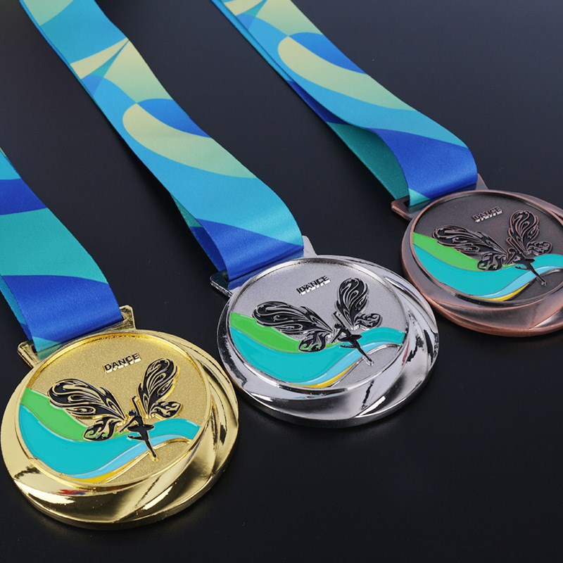 Medalla que hace el metal listado baile oro plata cobre juegos medalla competencia honor medalla conmemorativa Premio haciendo