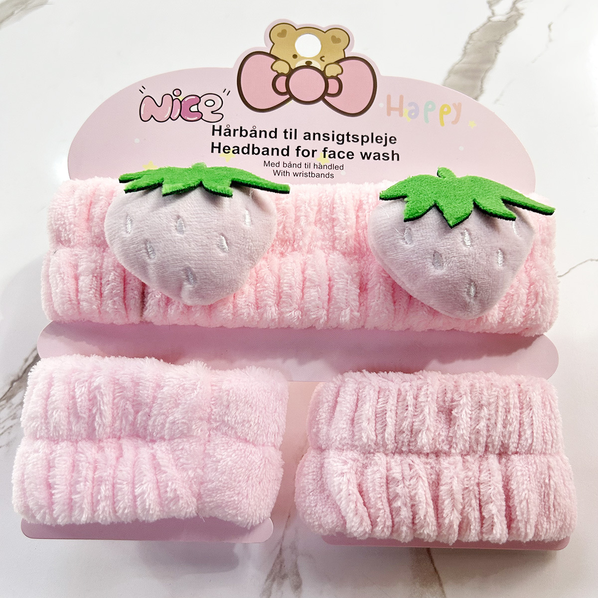 Banda de cabello de moda con tarjeta de papel dulce decoración de animales pequeños de peluche de lavado banda de cabello de dibujos animados correa de muñeca tridimensional
