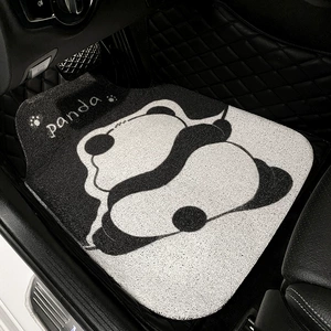 Cartoon Panda Car Mat Wire Ring Universal Single Piece Main Driving Anti-Dirty Decoration Car Mat Rear Pad