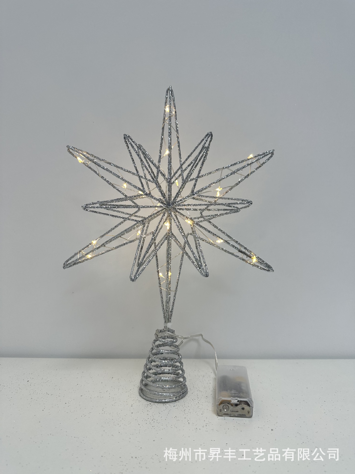 Suministro transfronterizo nuevo árbol de Navidad explosión estrella decoración de Navidad decoración de árbol de hierro estrella superior árbol LED estrella superior