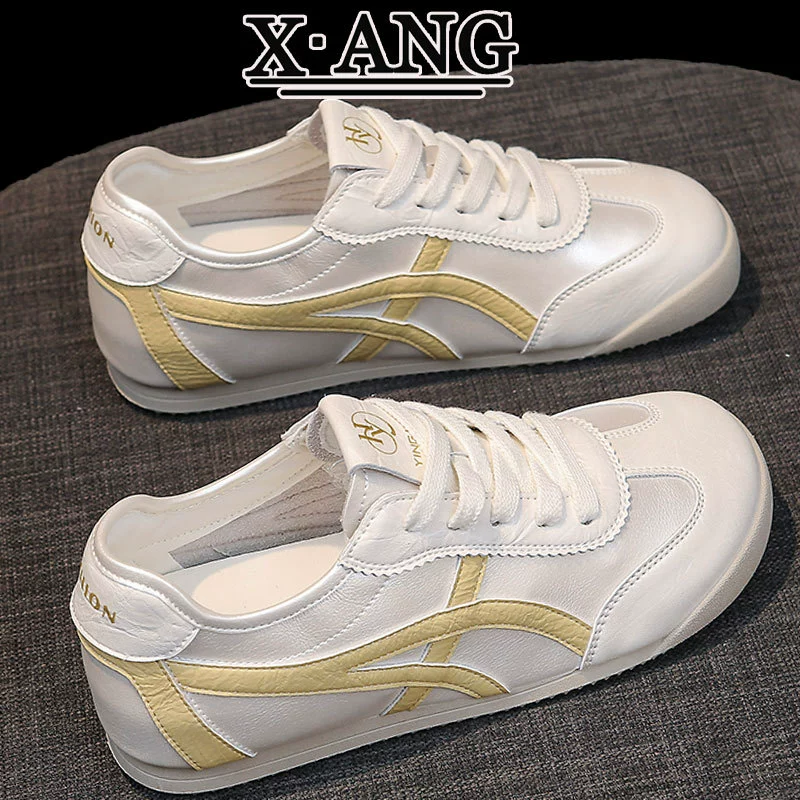 Моральные тренировочные туфли из натуральной кожи, летние тонкие, дышащие, на мягкой подошве, не утомляющие женские туфли, туфли Форрест Гамп на плоской подошве, повседневные спортивные белые туфли.