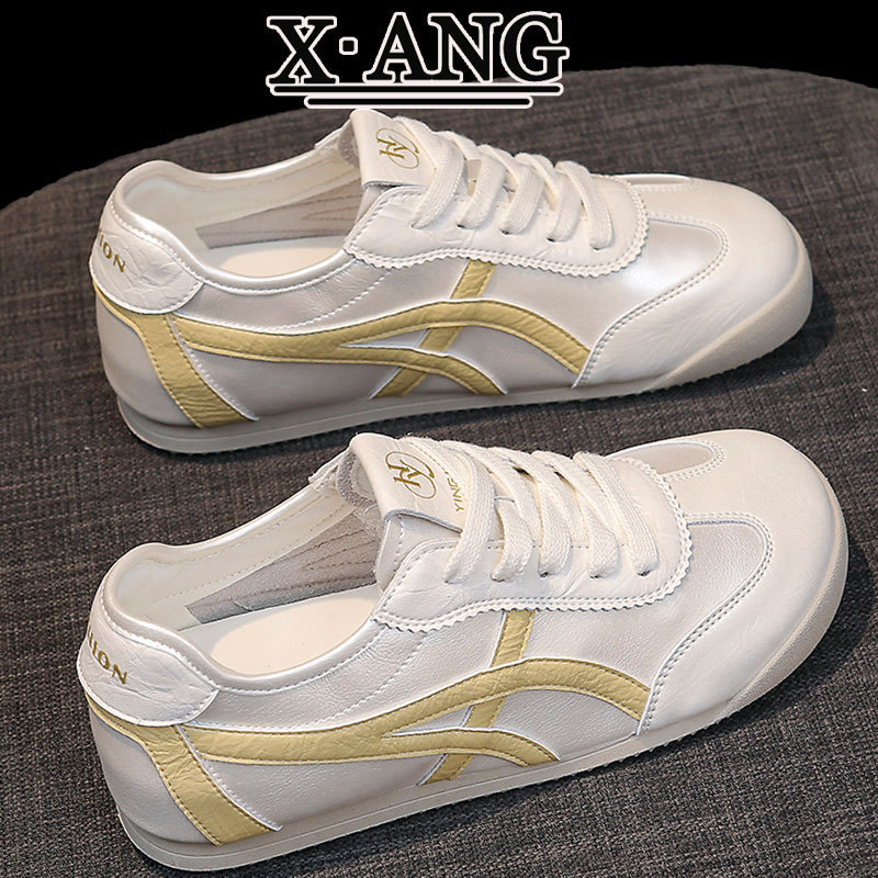 Genuine Leather Moral Training Shoes, Summer Thin, Breathable, Soft-Soled, Non-Tiring Women's Shoes, Flat Forrest Gump Shoes, Casual Sports White Shoes