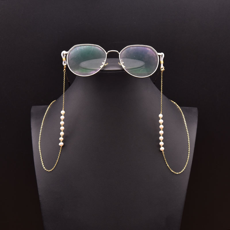Cadena de gafas de perlas naturales nuevos accesorios de moda transfronterizos europeos y estadounidenses máscaras decoraciones de cadena de alta calidad al por mayor