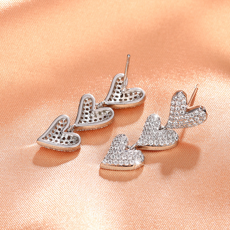 Orecchini pendenti a cuore donna gioielli eleganti e alla moda_voghion.com