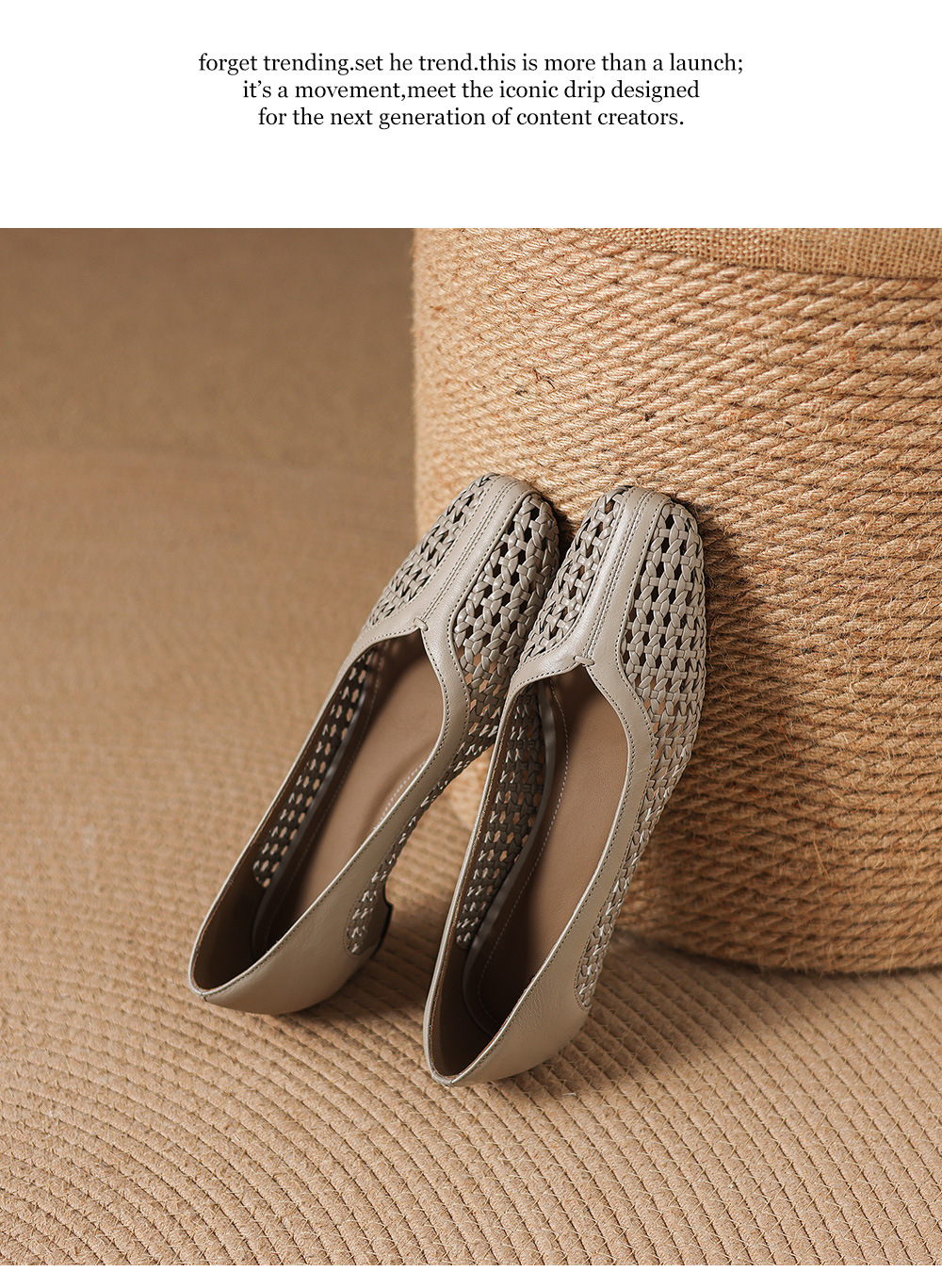 Giày sandal nữ mũi vuông gót thấp 3 cm da cừu hở bên — đen chi tiết 22