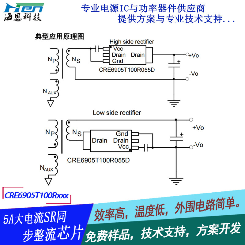 صԴIC ͬоƬ 12V5A 20V5A SRͬIC CRE6905T
