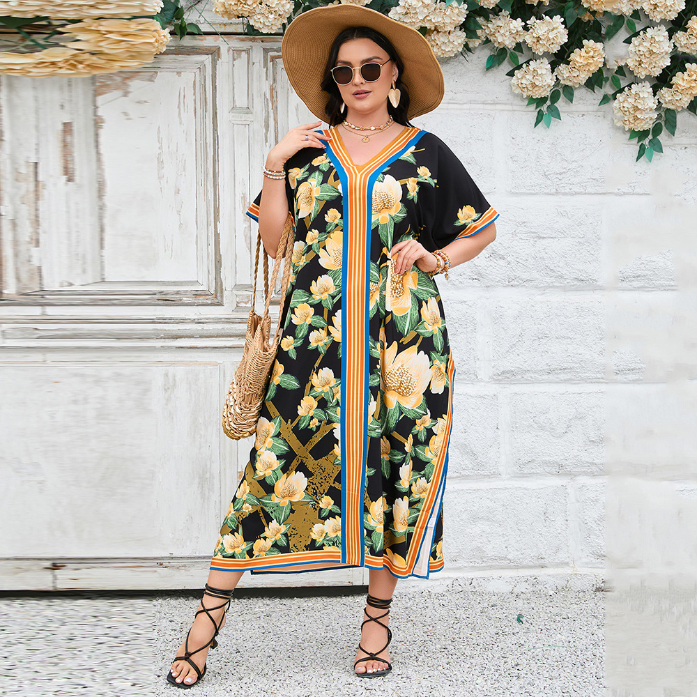 7 colores 2024 transfronteriza nuevo europeo y americano más tamaño vestido playa blusa vacaciones sol protección camisa traje de baño blusa 1d241