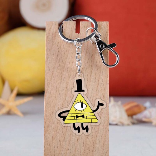 Anime Peripherals Weird Town Acrylic Double-Sided Transparent Keychain Gravity Falls Pendant