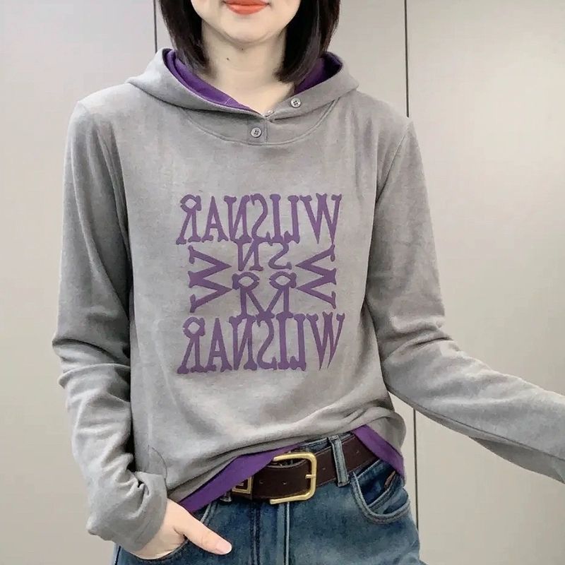 卫衣女冬季新款双面绒时尚连帽长袖小衫显瘦百搭休闲保暖上衣