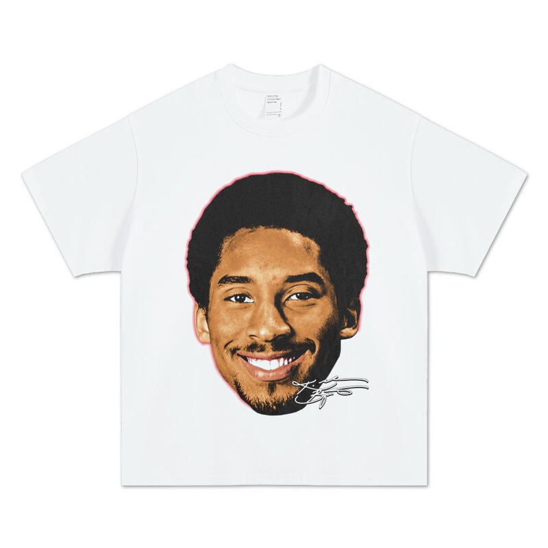 Kobe Bryant Vintage Tee Tributes Black Mamba Kobe Figure Retro Short-sleeved Cotton T-shirt