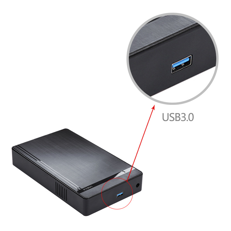 Caja de disco duro SATA de 3,5 pulgadas Caja de disco duro de instalación sin herramientas de transmisión de alta velocidad USB3.0 caja móvil de disco duro externa