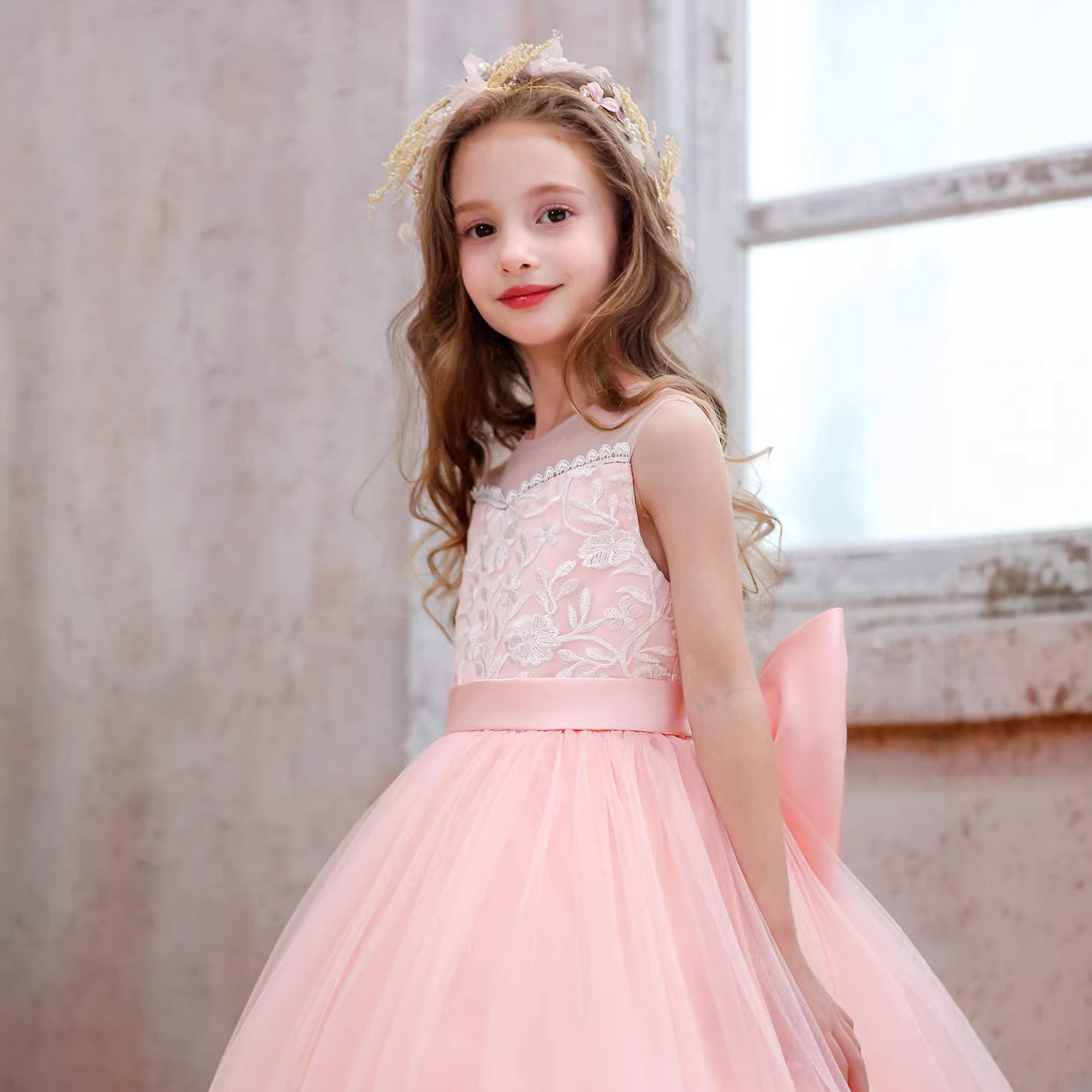 Prinzessinnenkleid Für Mädchen Aus Spitze Und Tüll Für Festtage_voghion.com