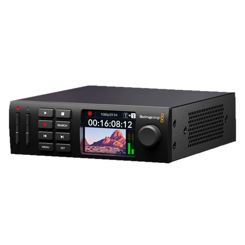 Чёрный видеорекордер Blackmagic HyperDeck Studio HD Mini, двойной слот SD и двойной SSD