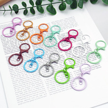 厂家彩色钥匙扣三件套 diy潮玩金属挂件钩扣烤漆钥匙圈龙虾扣配件