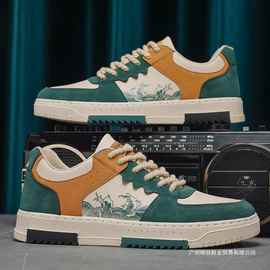 小众设计板鞋男鞋2025新款潮流休闲平底鞋子男士透气百搭运动潮鞋