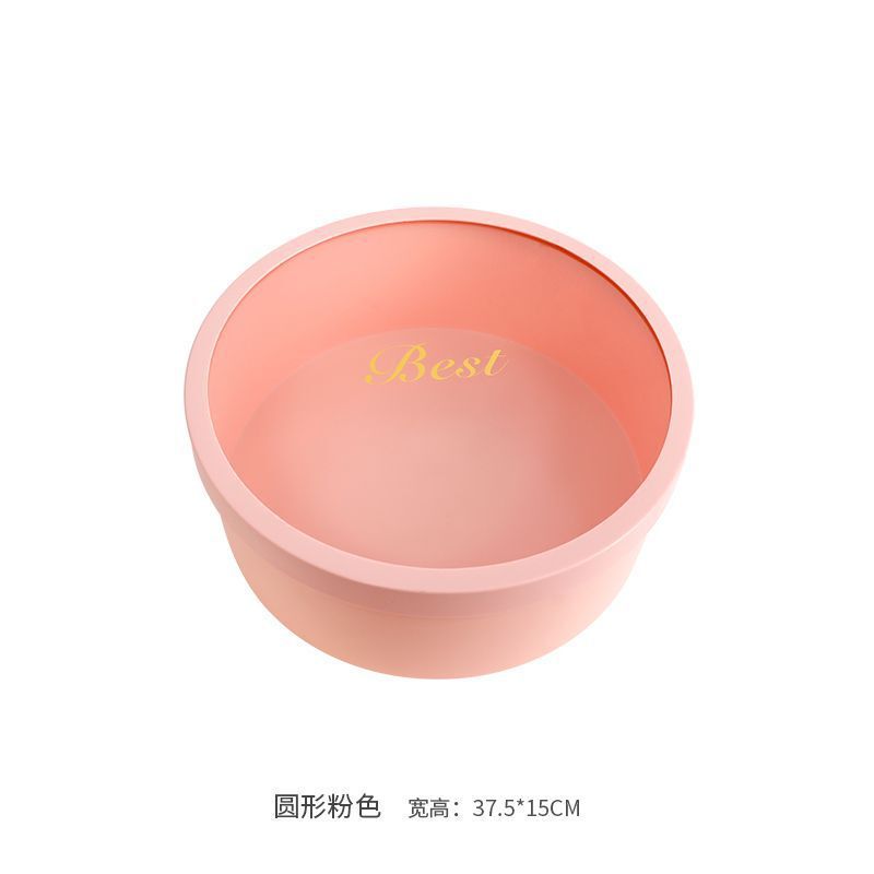 水果盒礼盒圆形透明黑色开窗包装盒玫瑰花束插花花店用品一件批发|undefined