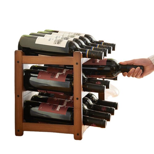 Red wine rack wine rack wine bottle wine rack multi-bottle cabinet home small display stand double-layer wine bottle storage decor