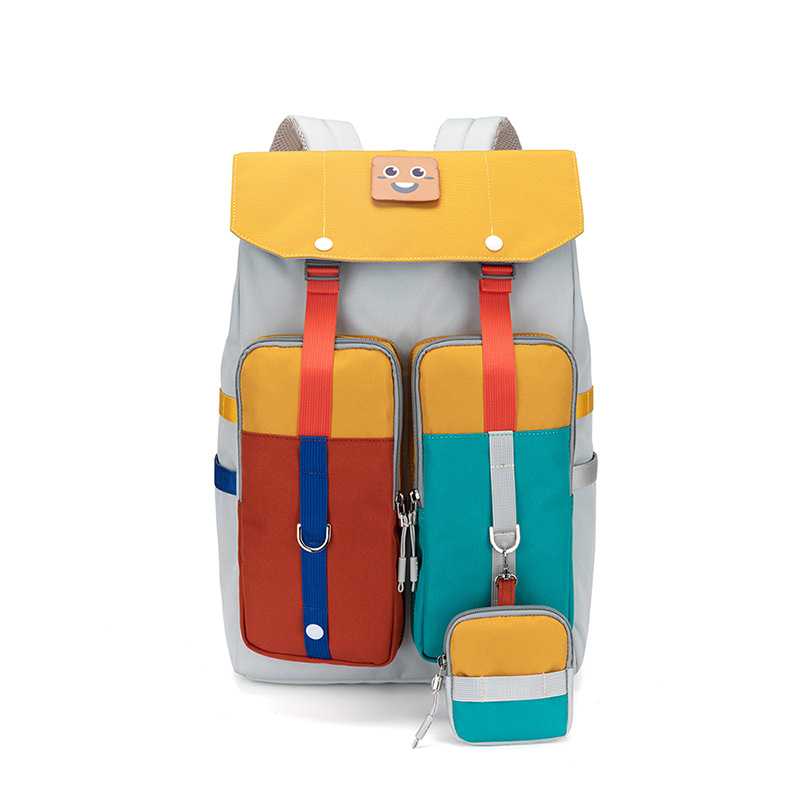 日系翻盖双肩包女中学生初中生书包ins小众设计休闲旅行电脑背包