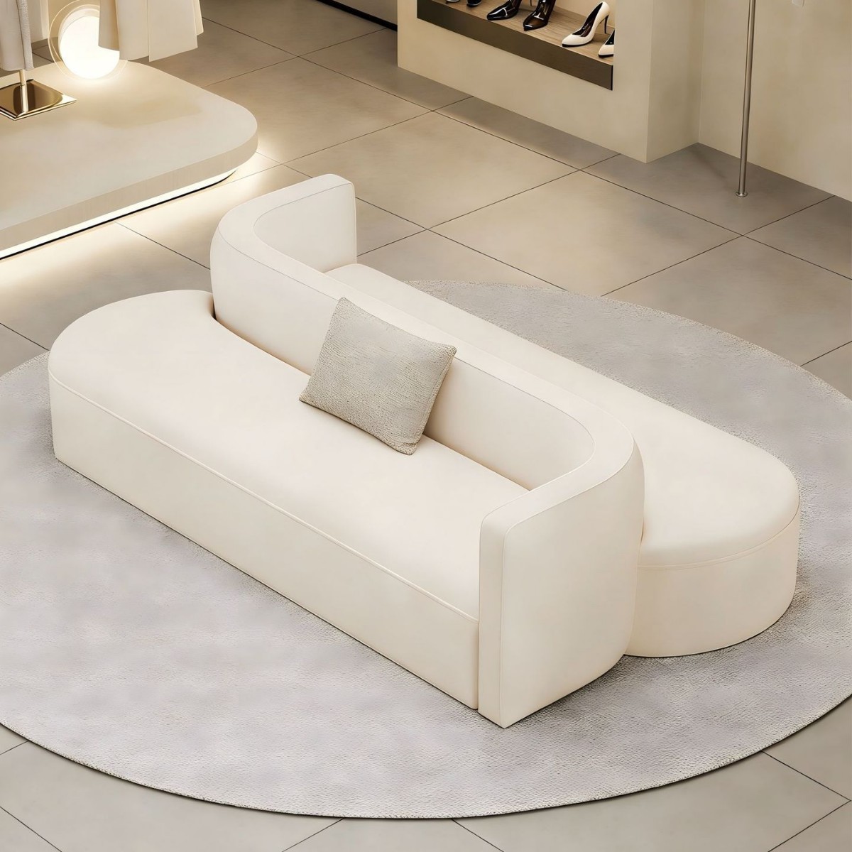 Nuevo vestíbulo, sala de estar del hotel, sofá de recepción, tienda de ropa, salón de belleza, baño, etc. Sofá de doble arco de alta gama