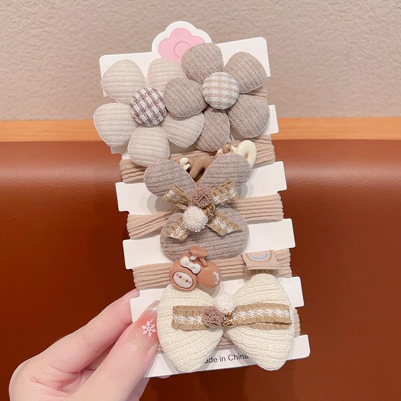 2024 nuevo otoño y invierno adorable diario versátil anillo de cabello de niña cuerda de cabeza dulce curry cola de caballo no daña joyas de cabello