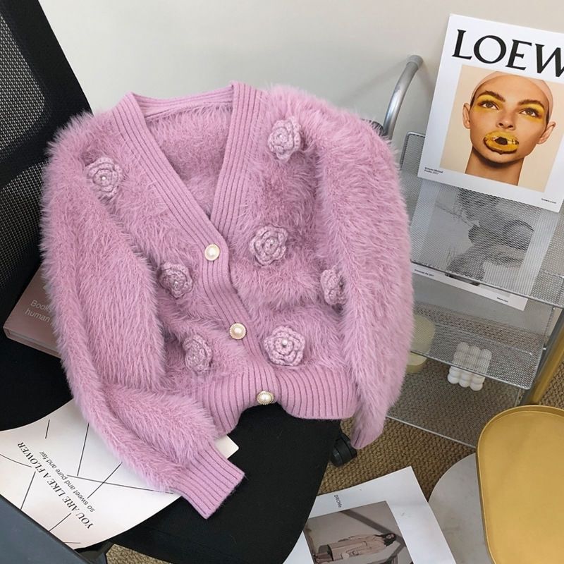 2025 Autumn and Winter High-End Foreign Style Lazy Fashion Outer Cardigan Top Small Fragrant Style Knitted Short Sweater Jacket for Women