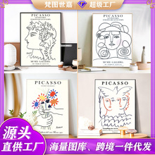 速卖通轻奢抽象装饰画人体线条艺术卧室挂画帆布墙画壁画挂画墙画