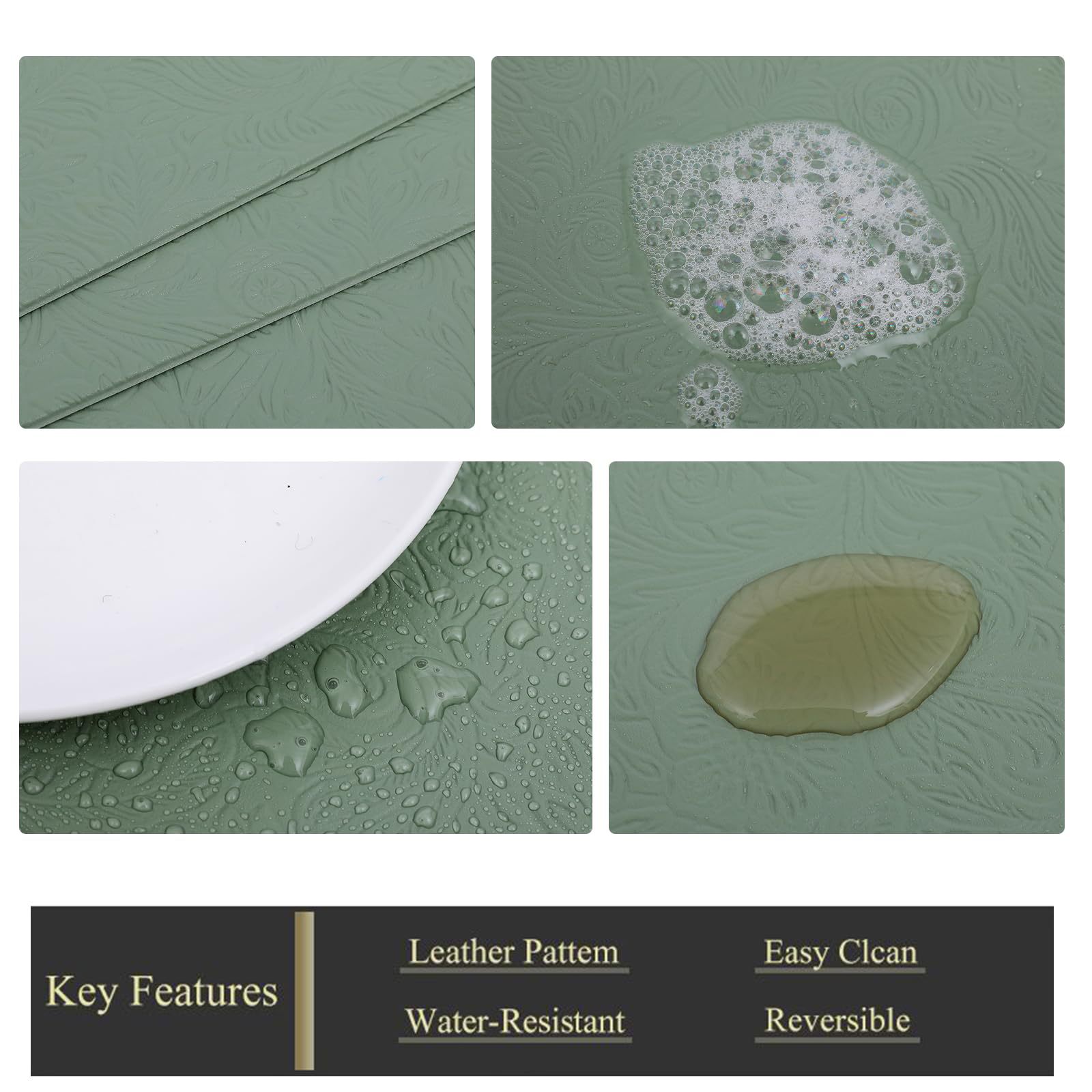 Cojín de cuero en relieve pvc estampado retro lujoso ligero impermeable aislamiento térmico cojín de comedor de hotel cocina cojín occidental