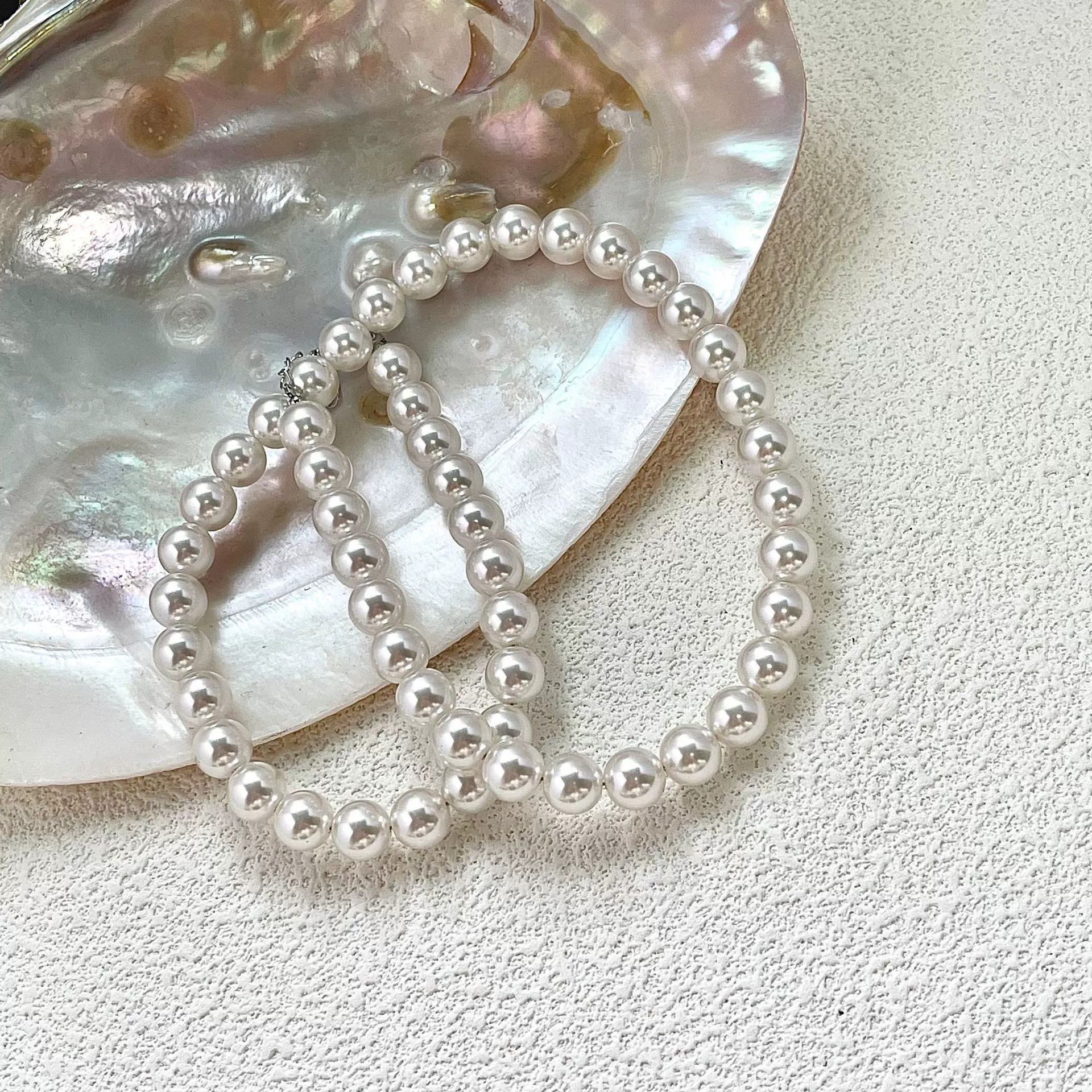 Classic universal necklace from pearl, sweater, silver 925 sample, light luxury style, high-quality style, bright catchy style