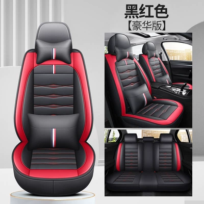 seat cover one-piece delivery, Seat cushion, seat cover - black-and-red-5-seats-deluxe-edition