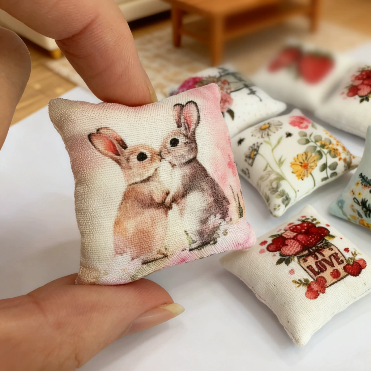Маленький домик для кукол, подушка, диван для спальни