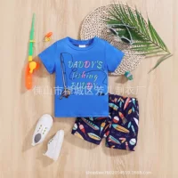 Внешняя торговля через границы Amazon ins AliExpress футболка с принтом для мальчиков микро-пуля спортивные шорты из двух частей